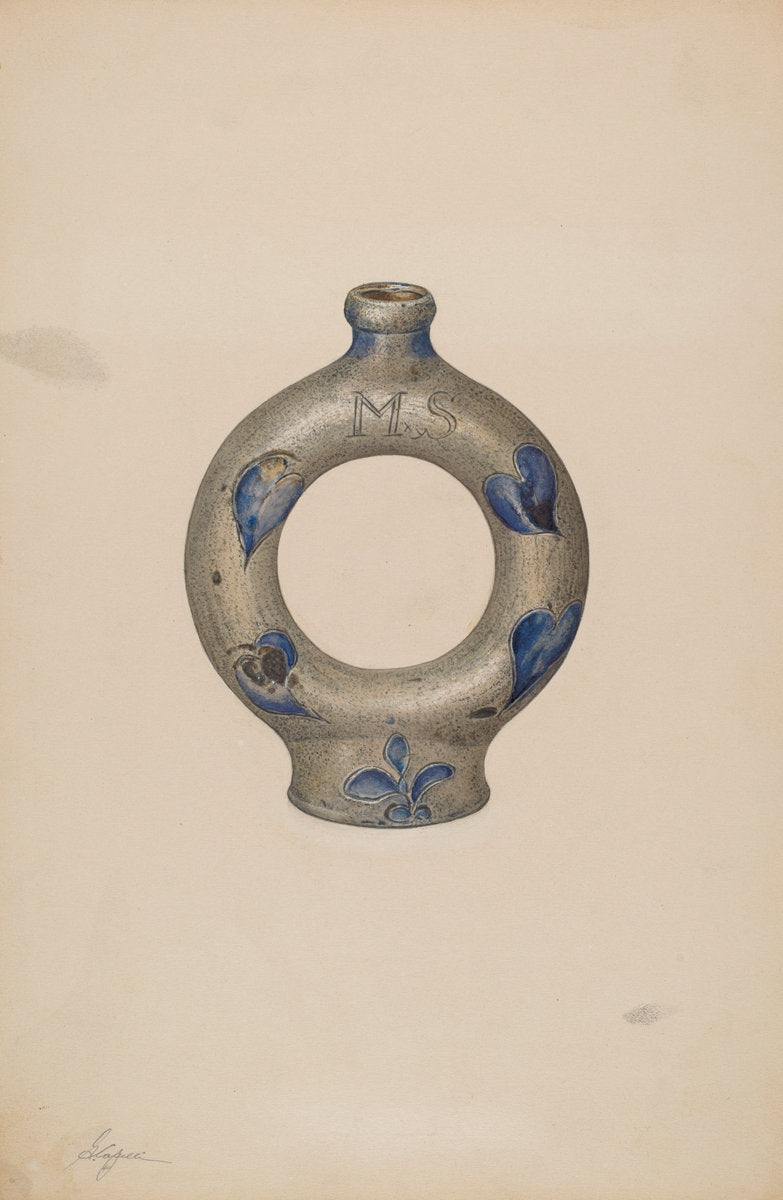 Ring Bottle by Giacinto Capelli (American, active c. 1935), 16X12"(A3)Poster Print