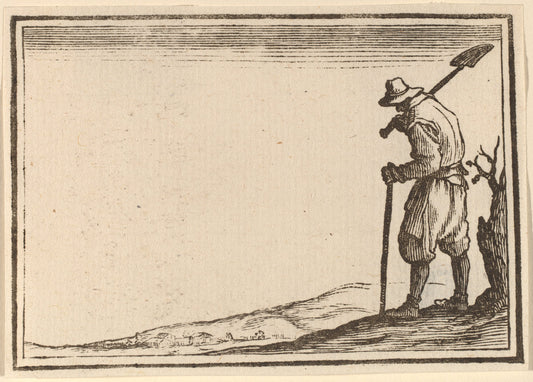 Peasant with Shovel on His Shoulder by Edouard Eckman after Jacques Callot (Flemish, born c. 1600), 16X12"(A3)Poster Print