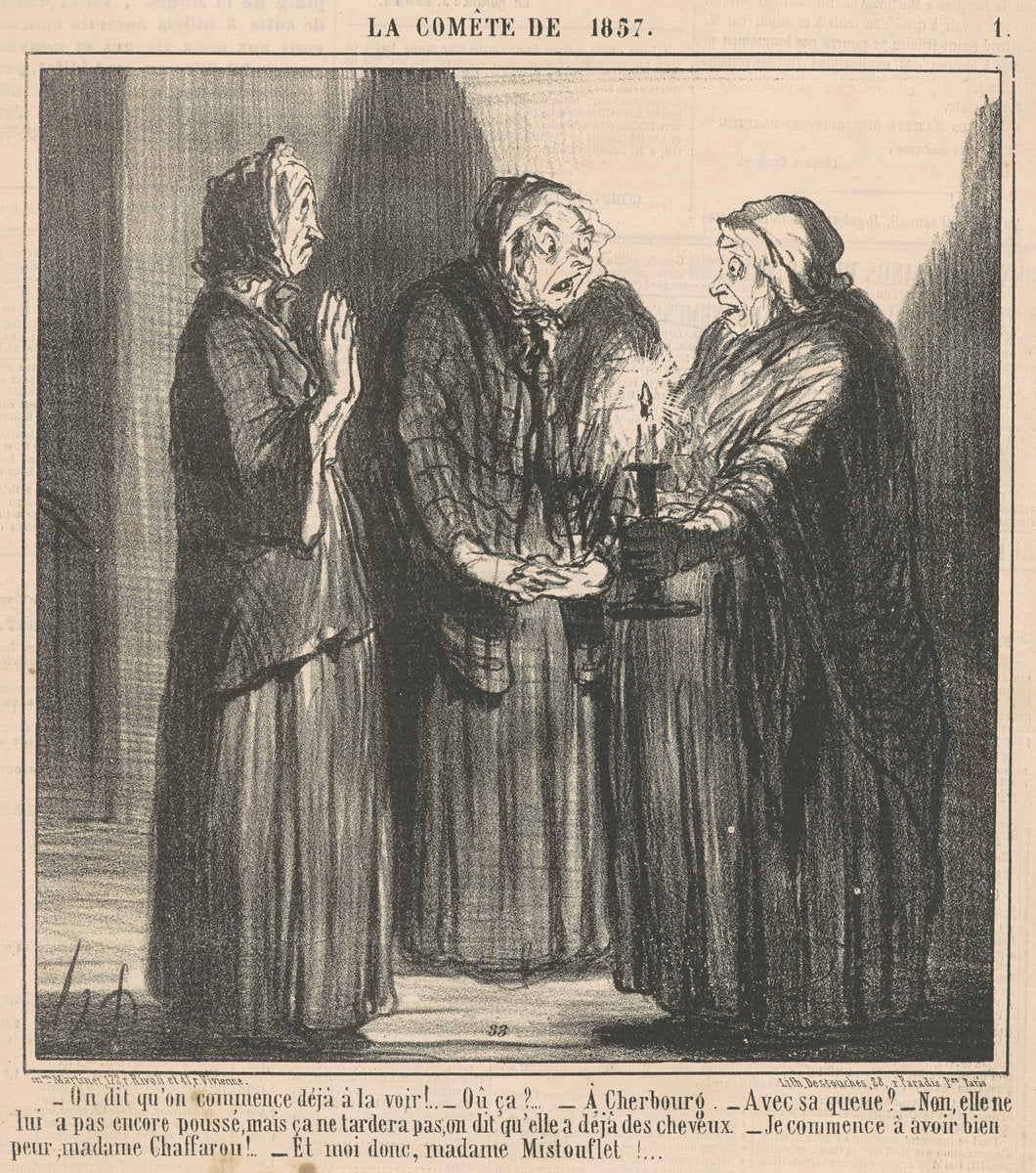 On dit qu'on commence déja a la voir ... by Honoré Daumier (French, 1808 - 1879), 16X12"(A3)Poster Print