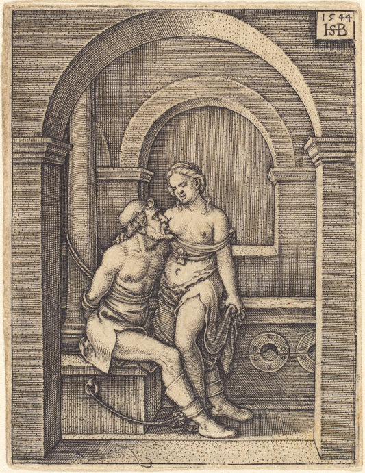 Simon and His Daughter (Cimon and Pero) by Sebald Beham (German, 1500 - 1550), 16X12"(A3)Poster Print