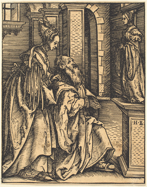 Solomon's Idolatry by Hans Burgkmair I (German, 1473 - 1531), 16X12"(A3)Poster Print