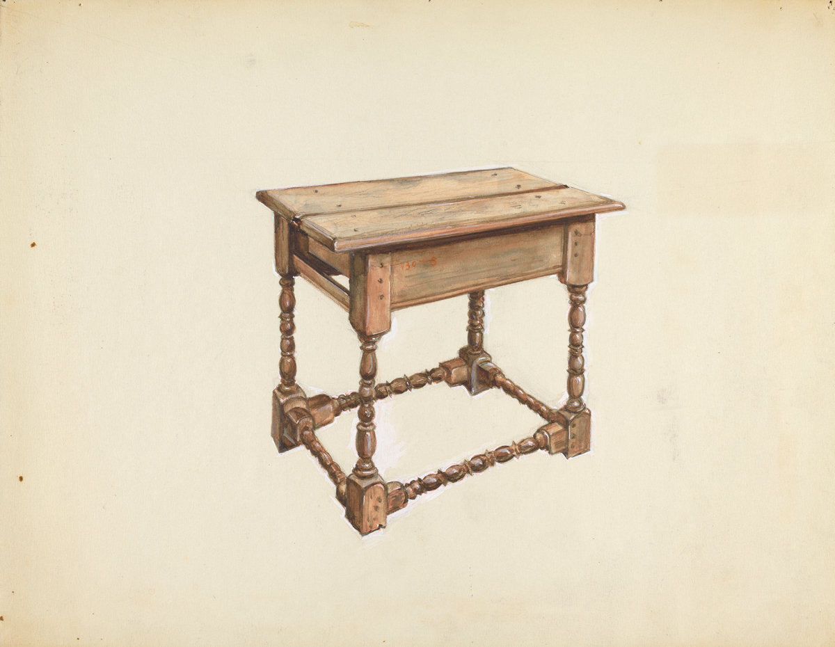 Tavern Table by Isadore Goldberg (American, active c. 1935), 16X12"(A3)Poster Print