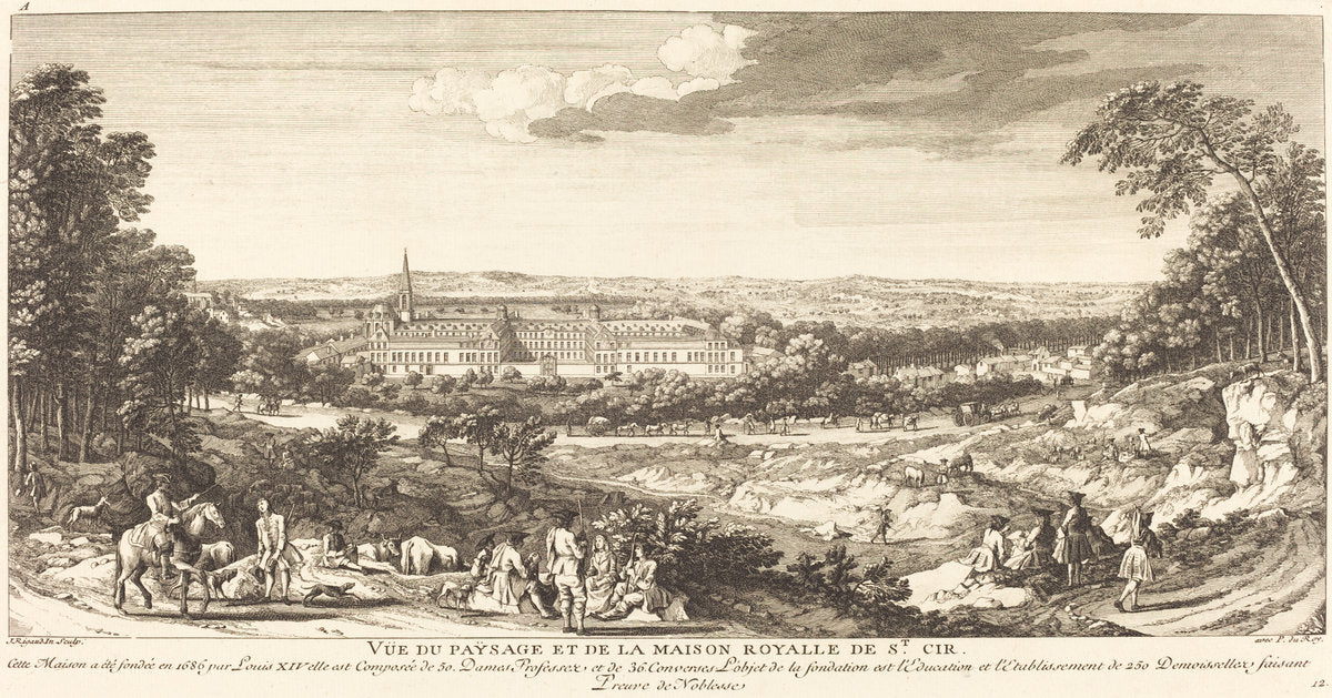 Vue du Paysage de la Maison Royalle de Saint Cir by Jean-Baptiste Rigaud (French, active 1752/1761), 16X12"(A3)Poster Print