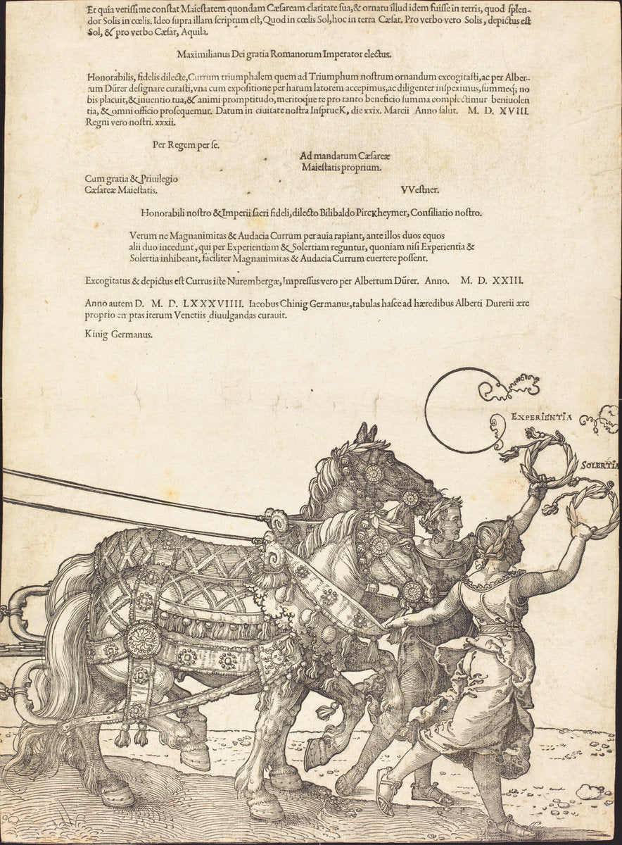 The Triumphal Chariot of Maximilian I (The Great Triumphal Car) [plate 8 of 8] by Albrecht Dürer (German, 1471 - 1528), 16X12"(A3)Poster Print