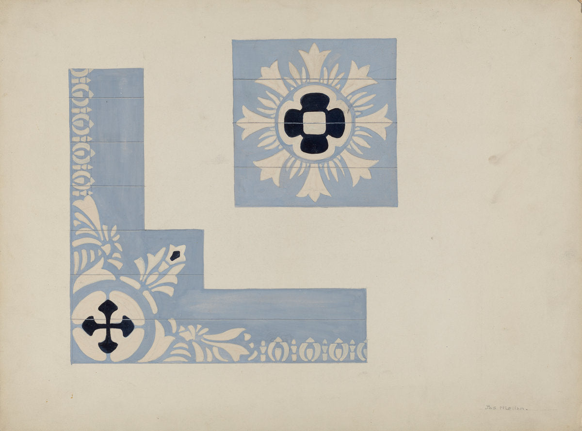 Stencil of Ceiling (Mariner's Church) by James McLellan (American, active c. 1935), 16X12"(A3)Poster Print