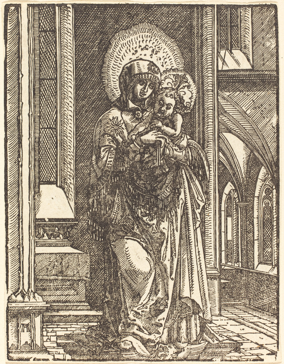 Virgin and Child in a Church by Albrecht Altdorfer (German, 1480 or before - 1538), 16X12"(A3)Poster Print