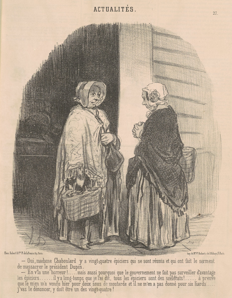 Oui, Madame Chaboulard ... by Honoré Daumier (French, 1808 - 1879), 16X12"(A3)Poster Print