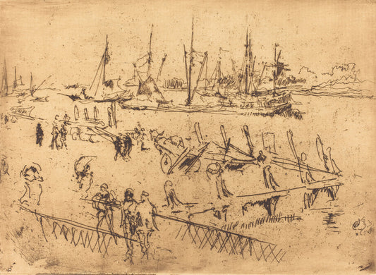 Little Dordrecht by James McNeill Whistler (American, 1834 - 1903), 16X12"(A3)Poster Print
