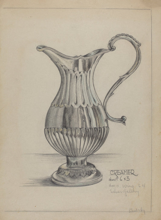 Silver Pitcher by S. Brodsky (American, active c. 1935), 16X12"(A3)Poster Print