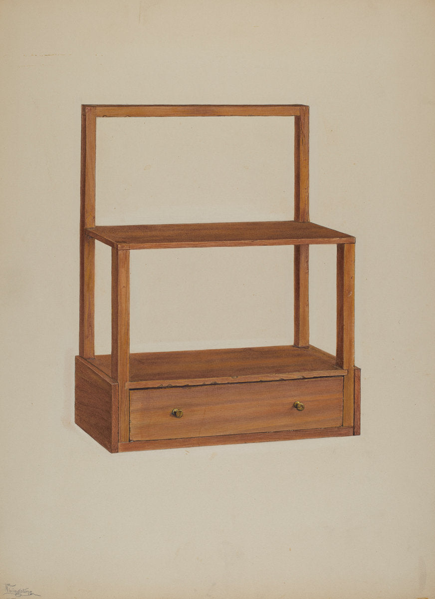 Hanging Shelf by Rolland Livingstone (American, active c. 1935), 16X12"(A3)Poster Print