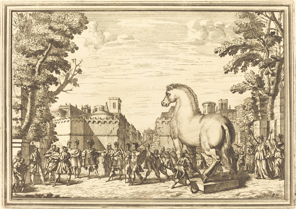 Il Greco in Troia: Plate 4 by Arnold von Westerhout (Flemish, 1651 - 1725), 16X12"(A3)Poster Print