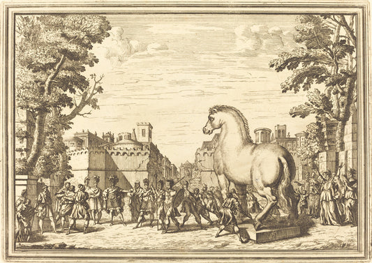 Il Greco in Troia: Plate 4 by Arnold von Westerhout (Flemish, 1651 - 1725), 16X12"(A3)Poster Print