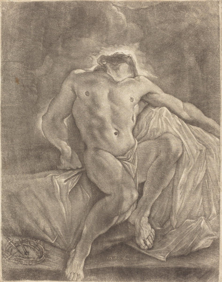 The Dead Body of Christ by Martial Desbois (French, 1630 - 1700), 16X12"(A3)Poster Print