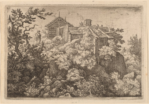 Three Cottages on a Rock by Allart van Everdingen (Dutch, 1621 - 1675), 16X12"(A3)Poster Print