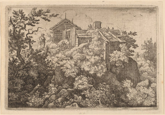 Three Cottages on a Rock by Allart van Everdingen (Dutch, 1621 - 1675), 16X12"(A3)Poster Print