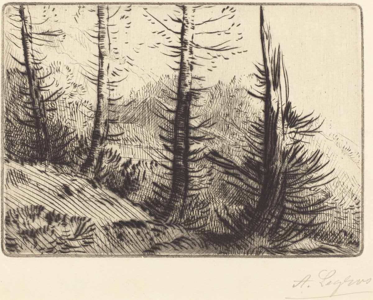 In the Pyrenees (Dans les Pyrenees) by Alphonse Legros (French, 1837 - 1911), 16X12"(A3)Poster Print