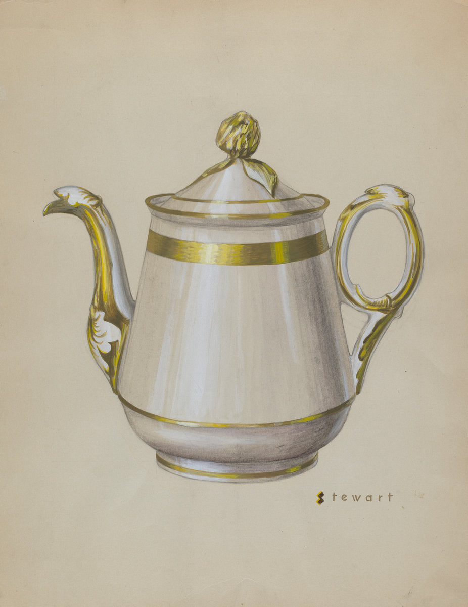 Teapot by Robert Stewart (American, active c. 1935), 16X12"(A3)Poster Print