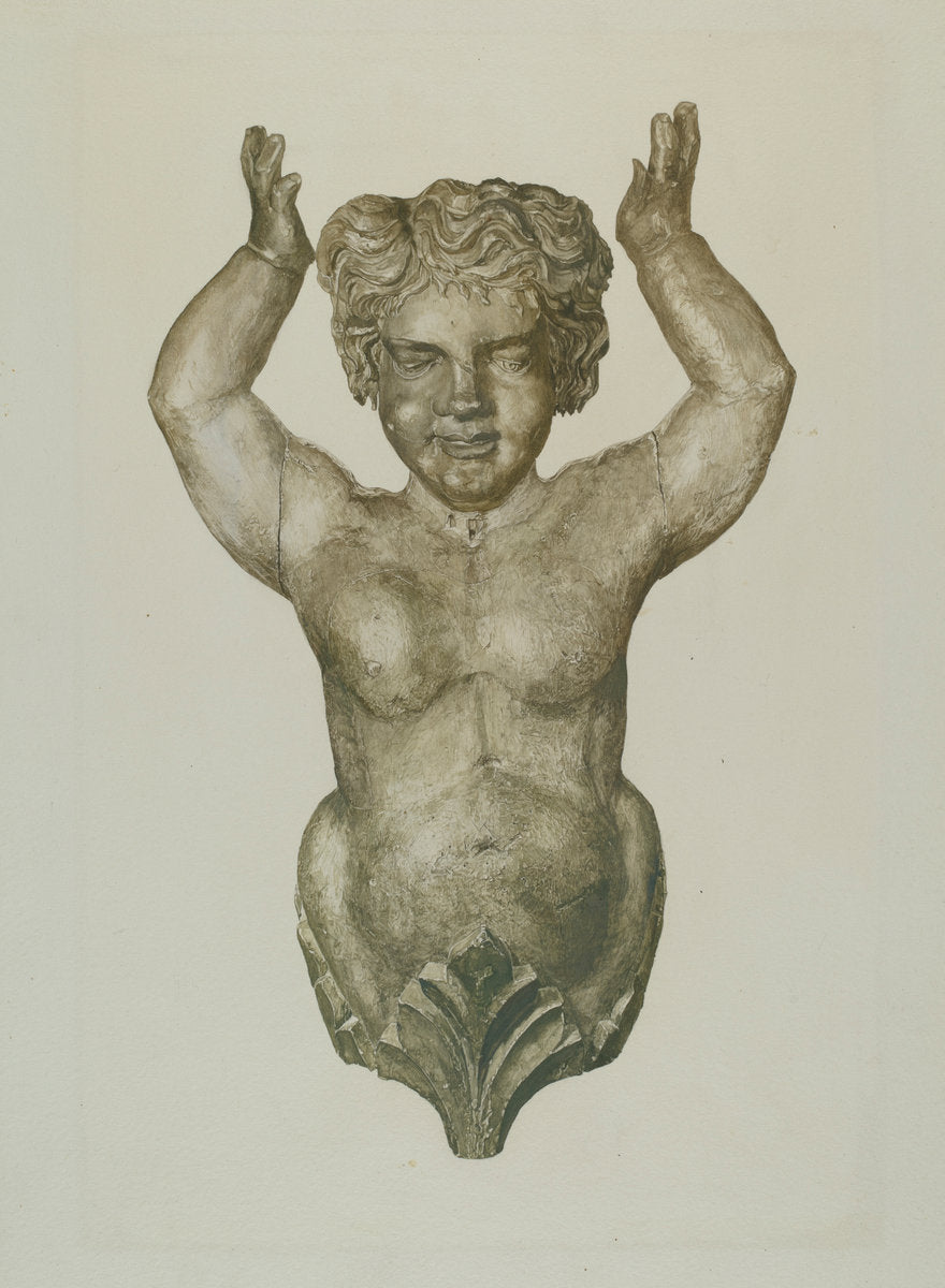 Ship's Figurehead by Alice Cosgrove (American, active c. 1935), 16X12"(A3)Poster Print