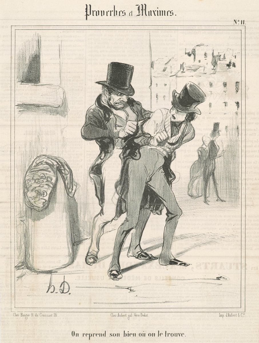 On reprend son bien ou on le trouve by Honoré Daumier (French, 1808 - 1879), 16X12"(A3)Poster Print