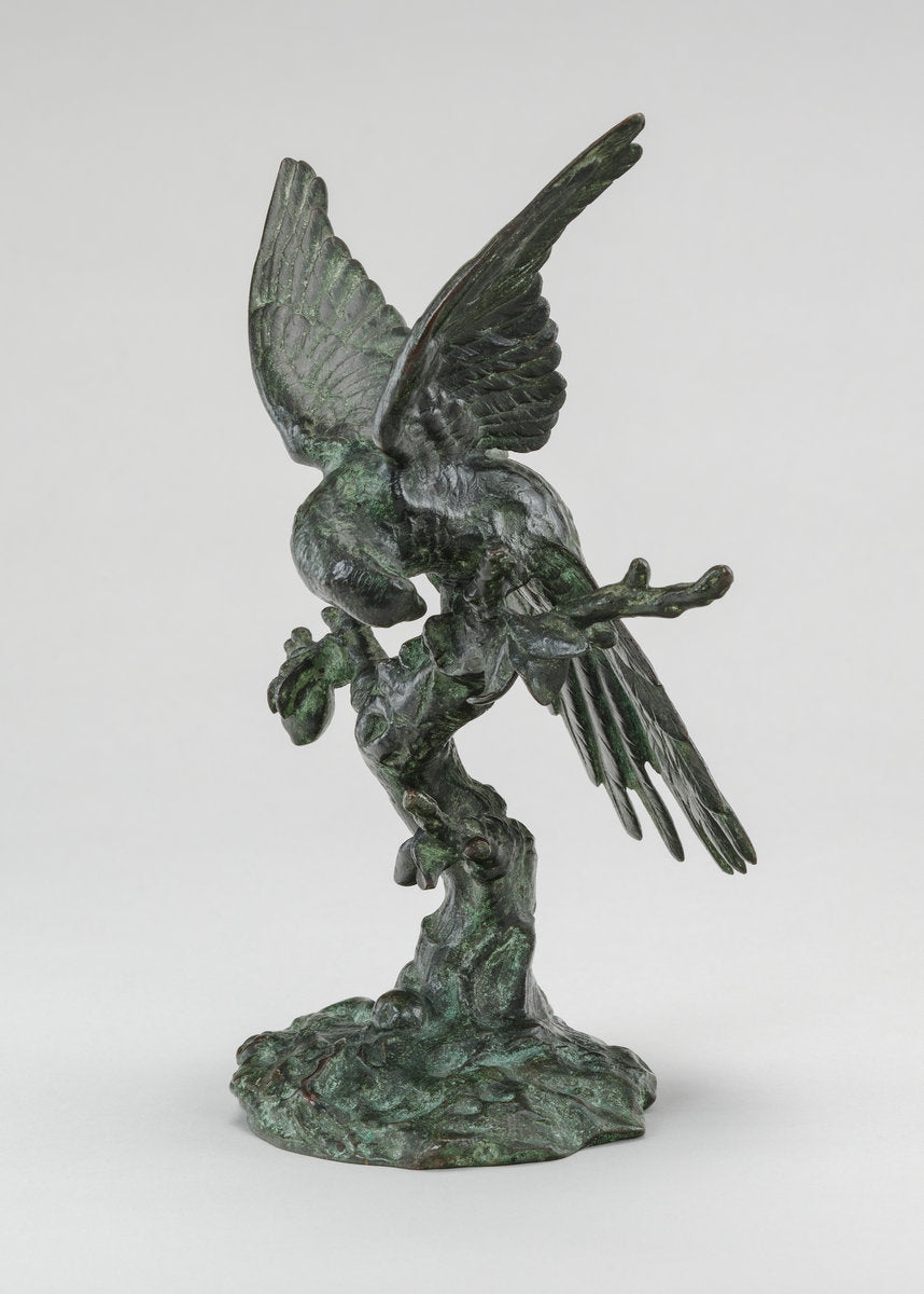 Parakeet Seated on a Tree by Antoine-Louis Barye (French, 1795 - 1875), 16X12"(A3)Poster Print
