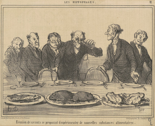Réunion de Savants se proposant... by Honoré Daumier (French, 1808 - 1879), 16X12"(A3)Poster Print