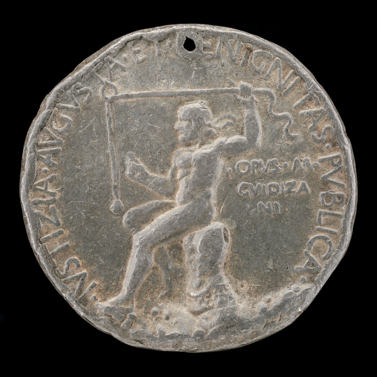 Laureate Figure Holding a Plummet Line [reverse] by Marco Guidizani (Italian, active 1454/1462), 16X12"(A3)Poster Print