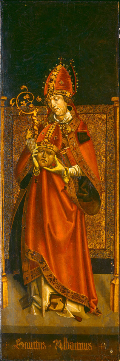 c. 1500/1525 by Tyrolean 16th Century (Saint Alban of Mainz), 16X12