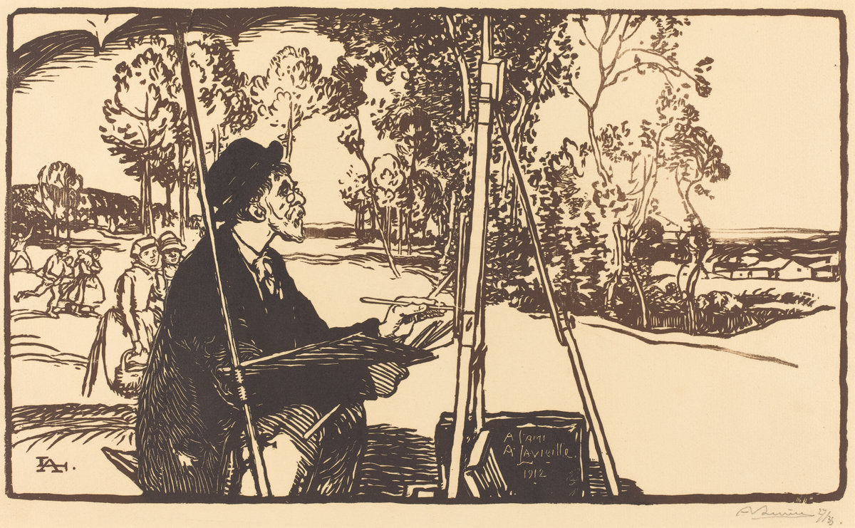 The Landscape Artist (Le paysagiste) by Auguste Lepère (French, 1849 - 1918), 16X12"(A3)Poster Print