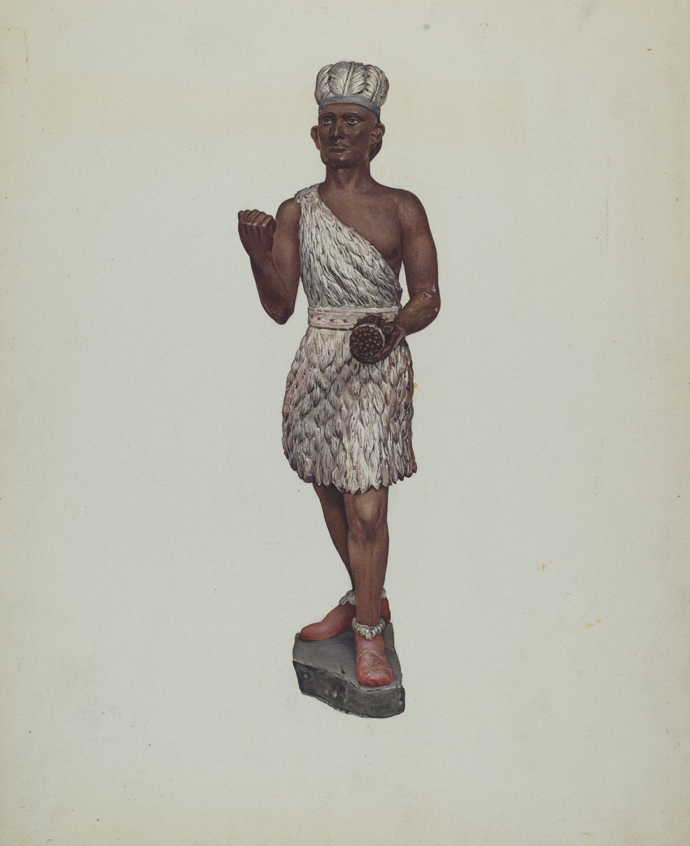 Cigar Store Indian by Jane Iverson (American, active c. 1935), 16X12"(A3)Poster Print