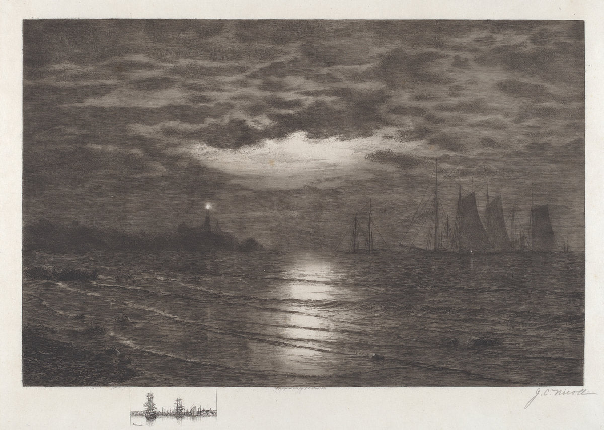 Ten Pound Island Gloucester by James Craig Nicoll (American, 1846 - 1918), 16X12"(A3)Poster Print