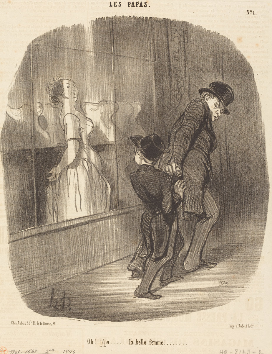 Oh! p'pa... la belle femme! by Honoré Daumier (French, 1808 - 1879), 16X12"(A3)Poster Print