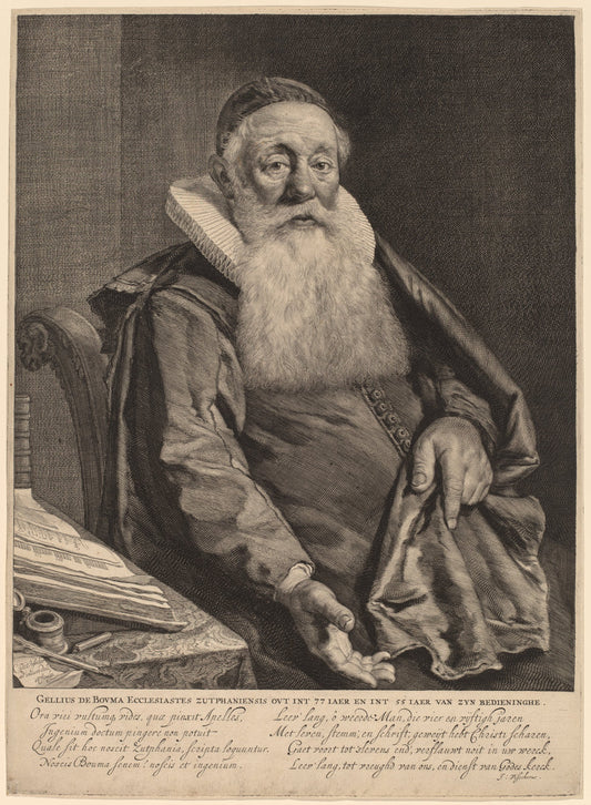 Gellius de Bouma by Cornelis Visscher (Dutch, 1629 - 1662), 16X12"(A3)Poster Print
