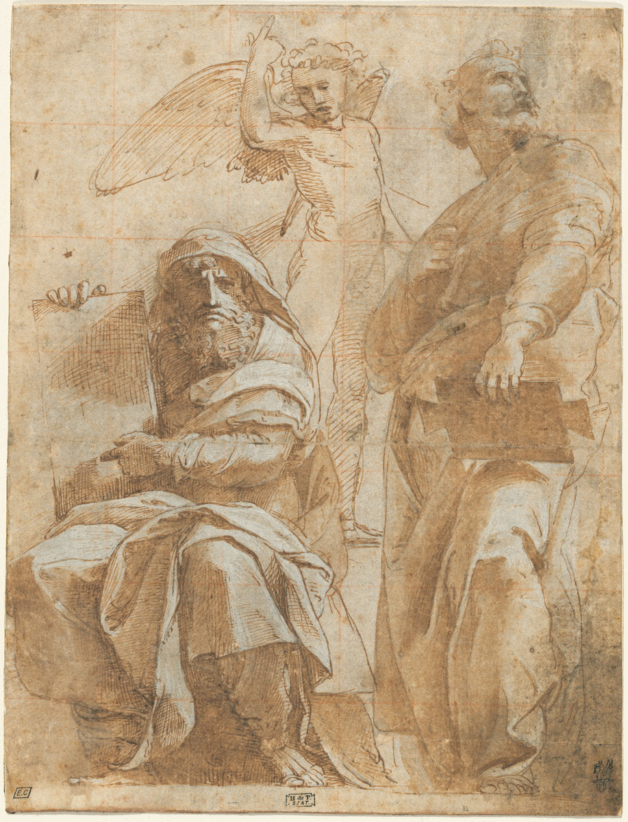 The Prophets Hosea and Jonah by Raphael (Marchigian, 1483 - 1520), 16X12"(A3)Poster Print