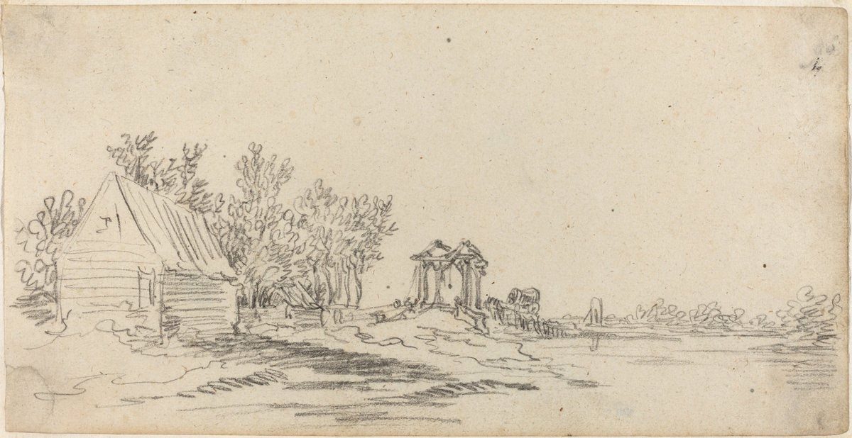 River Landscape with a Distant Bridge by Jan van Goyen (Dutch, 1596 - 1656), 16X12"(A3)Poster Print