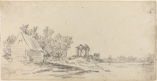 River Landscape with a Distant Bridge by Jan van Goyen (Dutch, 1596 - 1656), 16X12"(A3)Poster Print