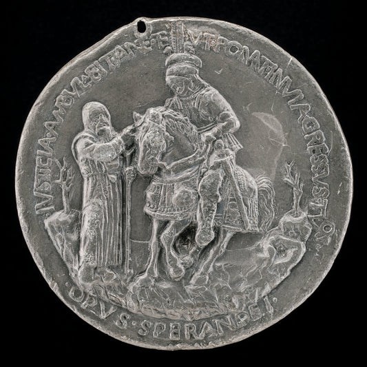 Niccolo da Correggio and a Friar [reverse] by Sperandio (Italian, c. 1425/1428  - c. 1504), 16X12"(A3)Poster Print