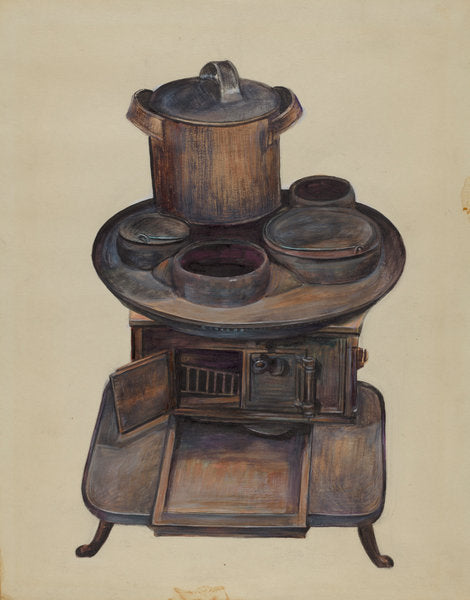Toy Stove by Mina Lowry (American, 1894 - 1942), 16X12"(A3)Poster Print