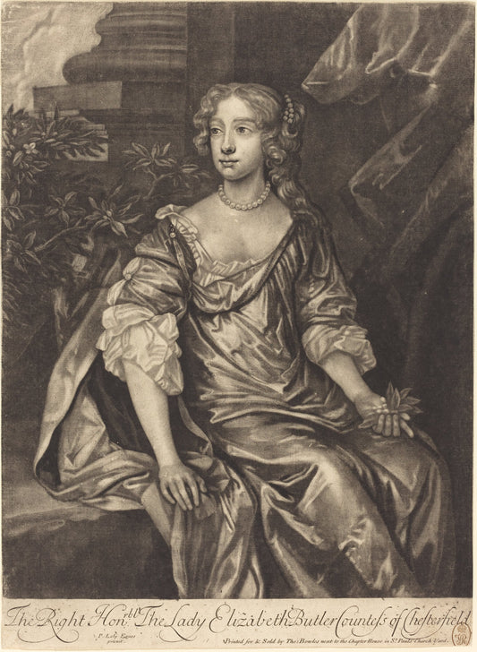 The Right Honorable Lady Elizabeth Butler, Countess of Chesterfield by Alexander Browne after Sir Peter Lely (English, active late 17th century), 16X12"(A3)Poster Print