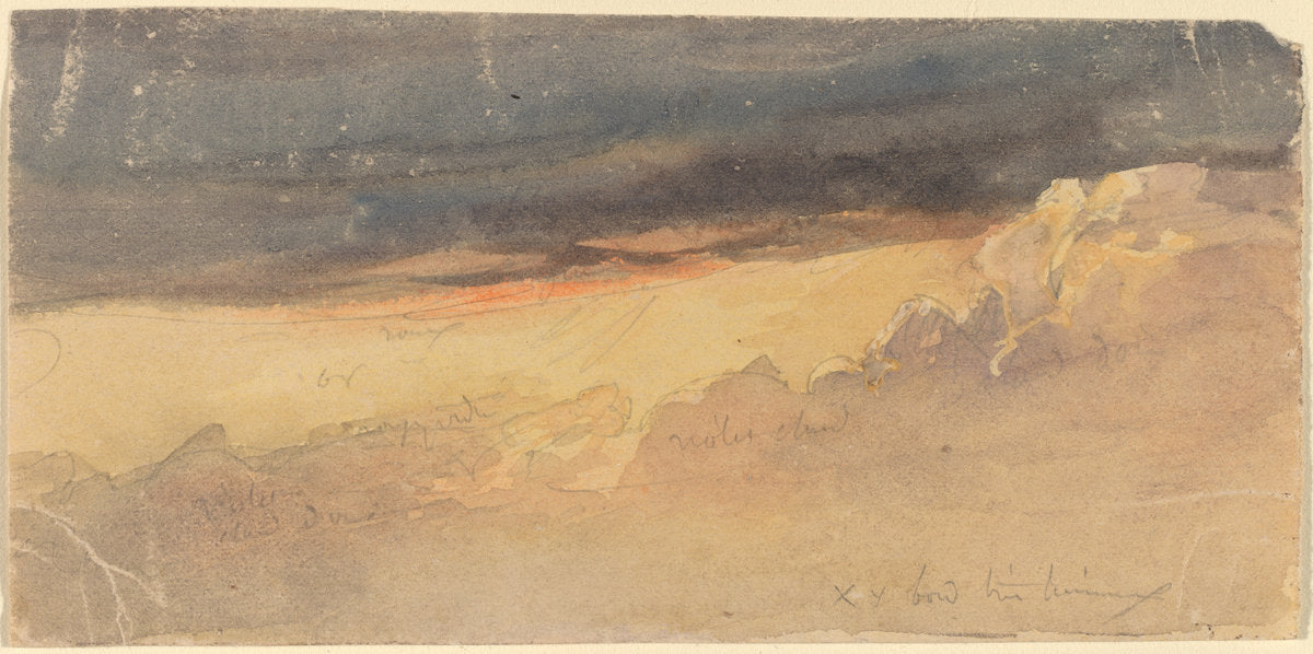 Clouds at Dawn by James Hamilton Shegogue (American, 1806 - 1872), 16X12"(A3)Poster Print