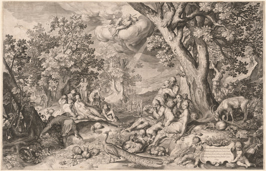 1644 by Netherlandish 17th Century after Nicolaes de Bruyn after Abraham Bloemaert (The Golden Age), 16X12"(A3)Poster Print