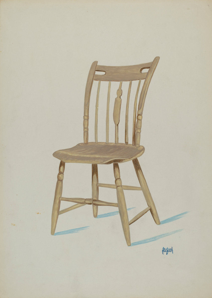 Early American Chair by Rex F. Bush (American, active c. 1935), 16X12"(A3)Poster Print