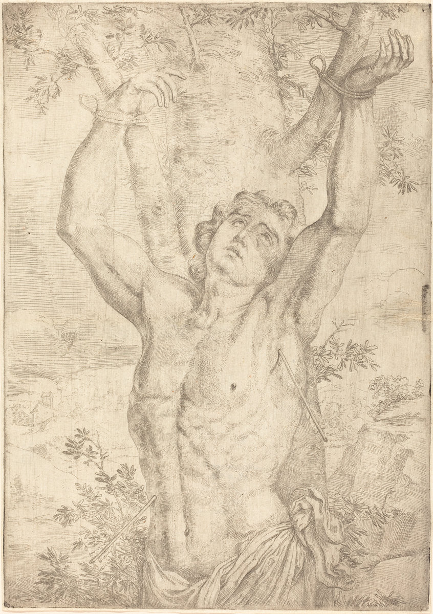 Saint Sebastian by Simon François (French, 1606 - 1671), 16X12"(A3)Poster Print