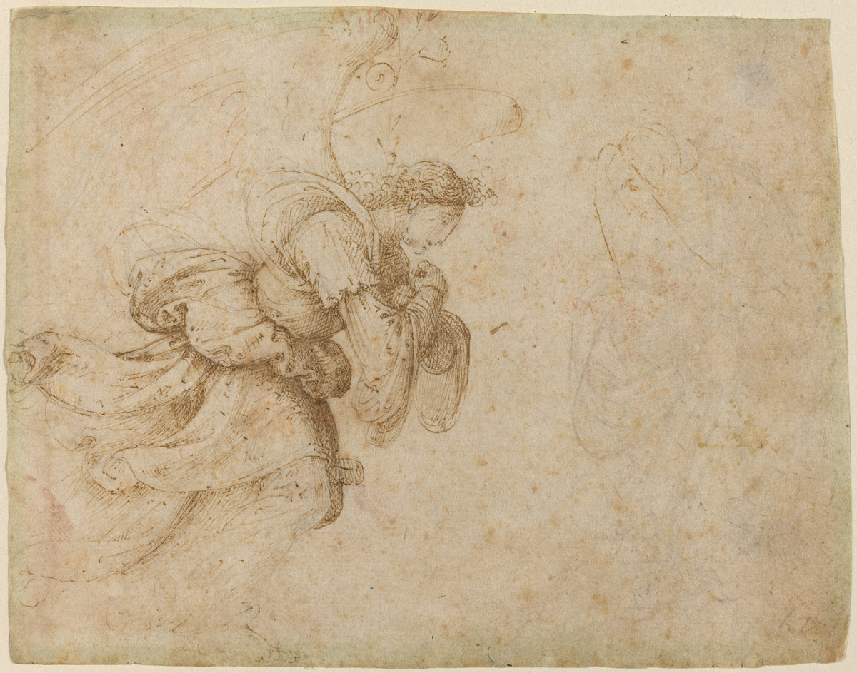 The Angel of the Annunciation [recto] by Fra Bartolommeo (Florentine, 1472 - 1517), 16X12"(A3)Poster Print