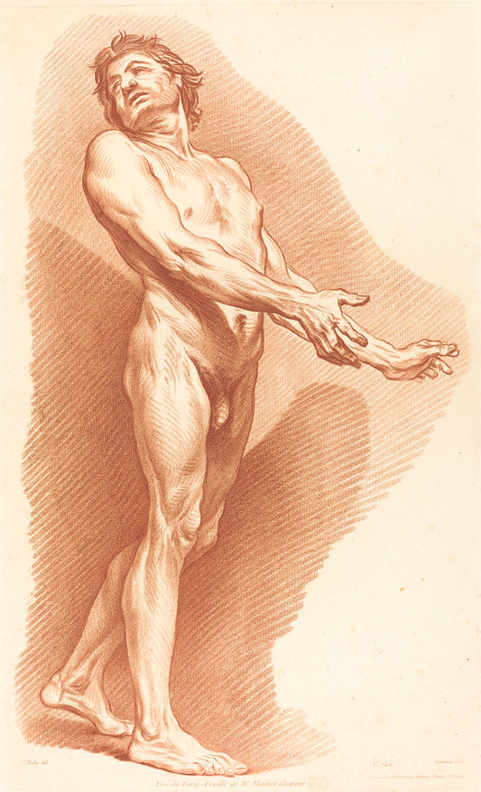 Academy (642) by Gilles-Antoine Demarteau after Carle Van Loo (French, 1750 - 1802), 16X12"(A3)Poster Print