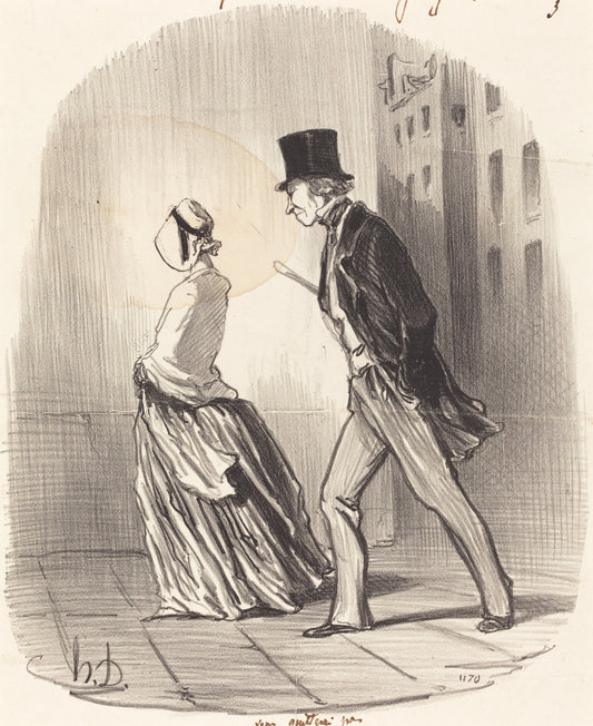 Non, madame, je ne vous quitterai pas... by Honoré Daumier (French, 1808 - 1879), 16X12"(A3)Poster Print