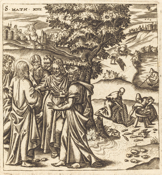 Christ Telling His Disciples of the Parable of the Dragnet by Léonard Gaultier (French, 1561 - 1641), 16X12"(A3)Poster Print