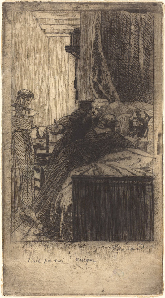 Sickness (La Maladie) by Albert Besnard (French, 1849 - 1934), 16X12"(A3)Poster Print