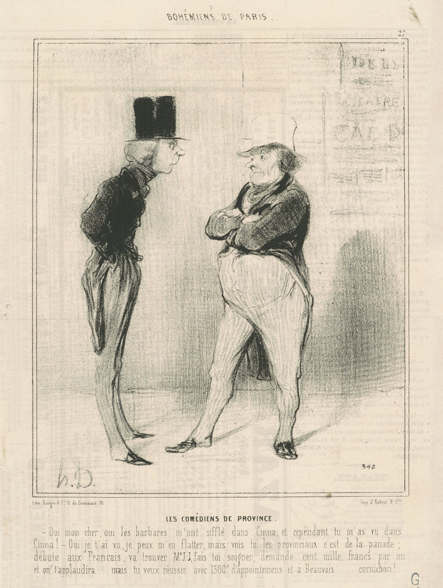 Les comédiens de province by Honoré Daumier (French, 1808 - 1879), 16X12"(A3)Poster Print