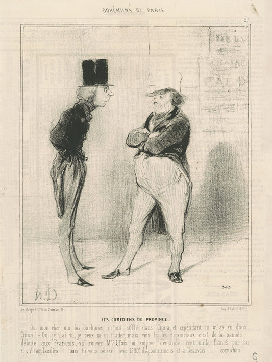 Les comédiens de province by Honoré Daumier (French, 1808 - 1879), 16X12"(A3)Poster Print