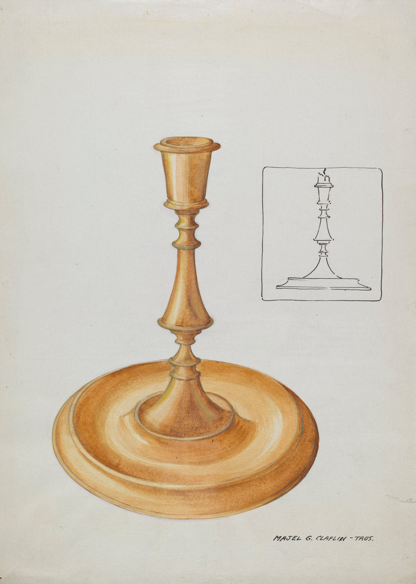 Candlestick by Majel G. Claflin (American, active c. 1935), 16X12"(A3)Poster Print
